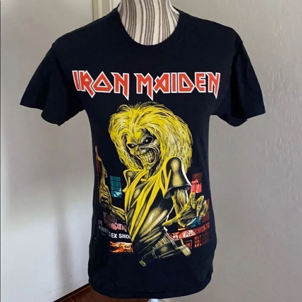 Iron Maiden Black Graphic The Book Of Souls World 2017 Tour T-Shirt Music